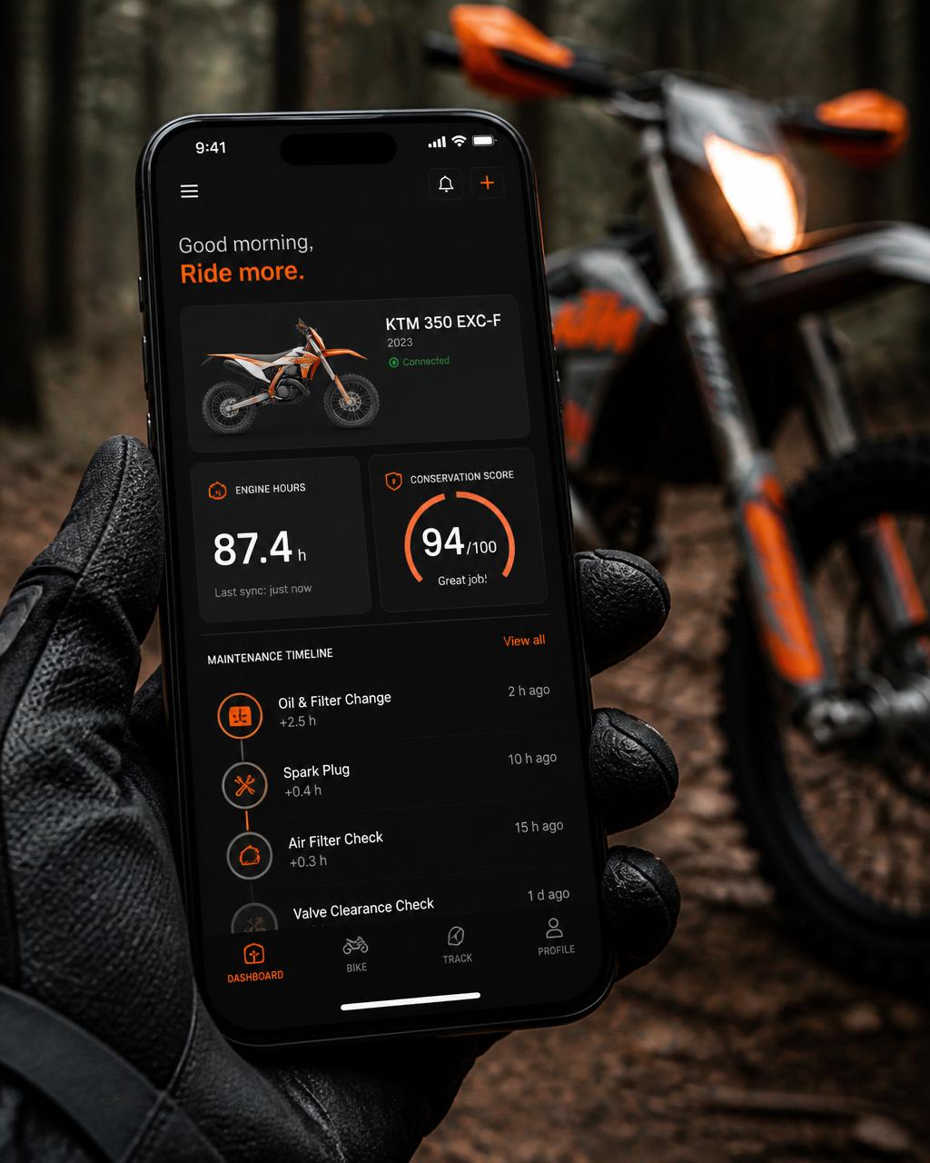 Aplicativo TrailBook em um smartphone